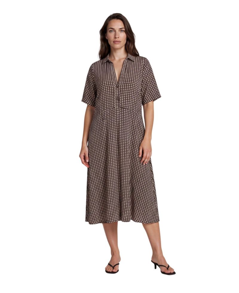 Women's MaNaterinna Short-Sleeve Collared A-Line Midi Dress