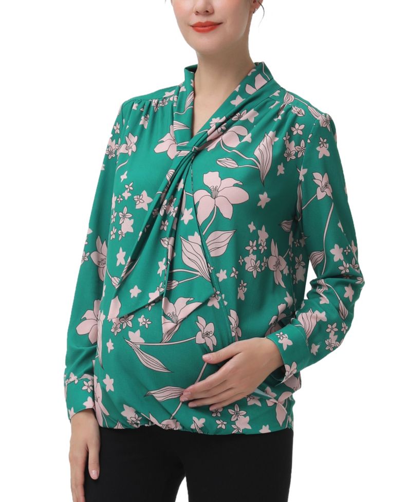 Maternity Tie Neck Nursing Blouse