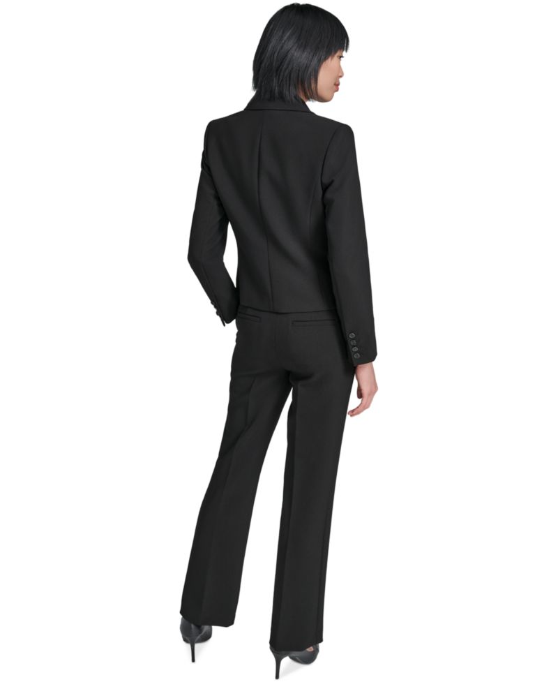 petite Peak-Lapel One-Button Blazer