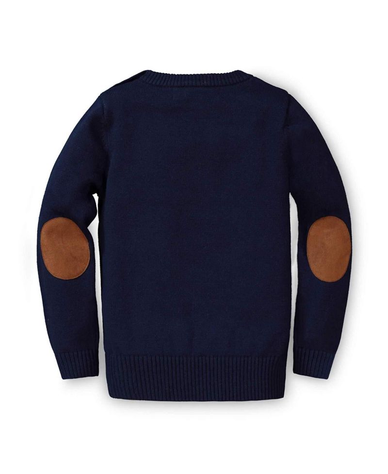 Baby Girls Hope and Henry Long Sleeve Intarsia Horse Sweater with Elbow Patches