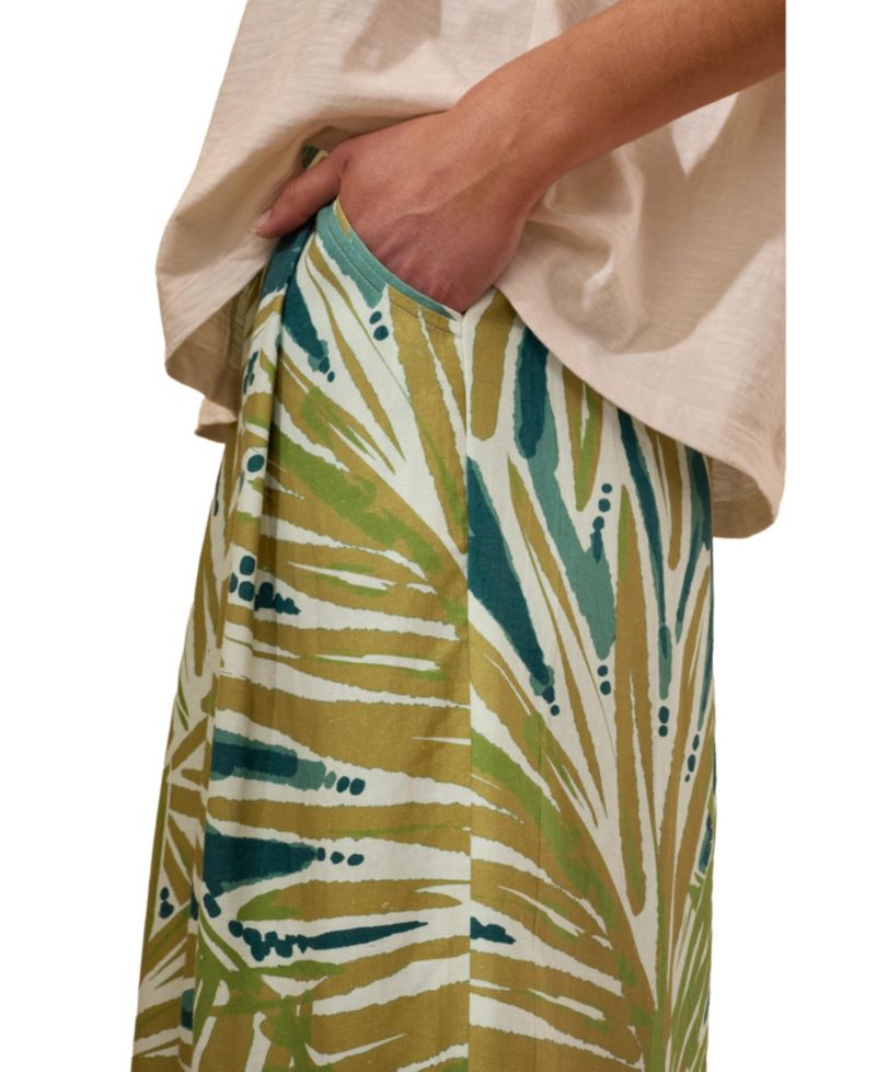 Women's Printed Midi Wide Leg Culottes