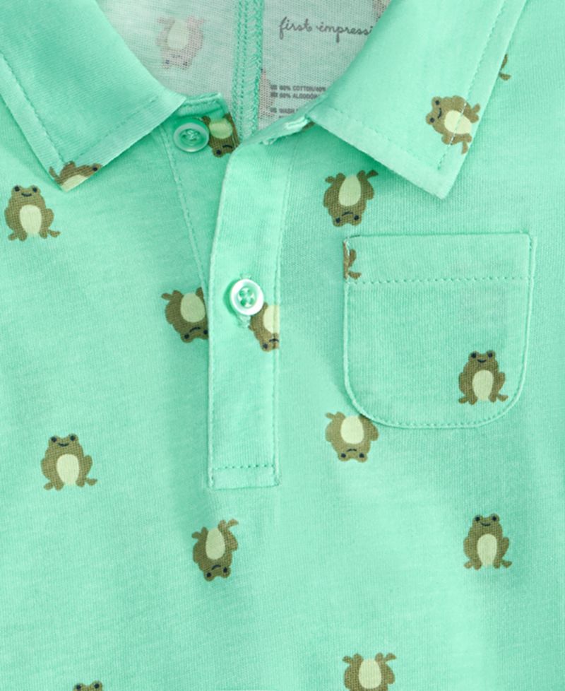 Baby Boys' Jump Frog-Print Romper