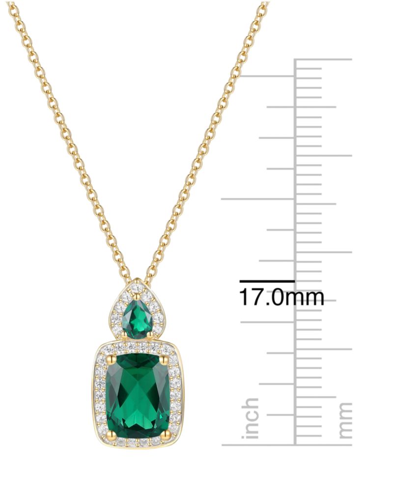 Amethyst (1-3/8 ct. t.w.) & Lab Grown White Sapphire (1/5 ct. t.w.) Pendant Necklace in 14k Gold Over Sterling Silver (Also Available in Multi-Stones)