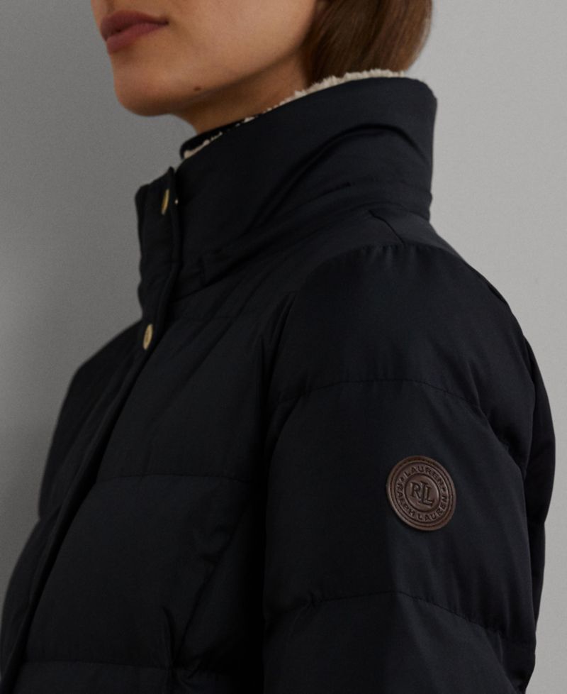 Petite Faux-Fur-Trim Hooded Puffer Coat