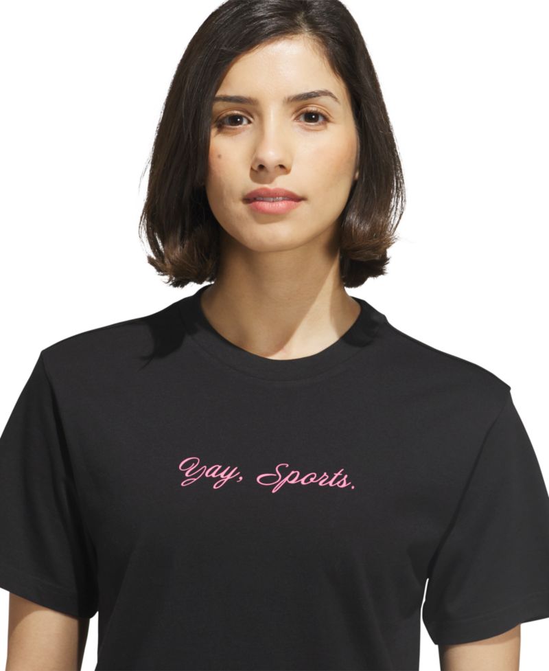 Women's Sports Graphic Crewneck Cotton T-Shirt