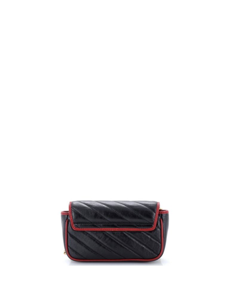 Super Mini GG Marmont Flap Bag Diagonal Quilted Leather