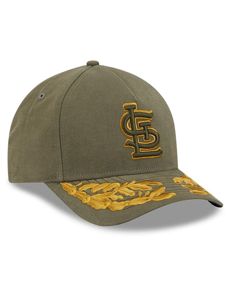 Men's Olive St. Louis Cardinals A-Frame 9FORTY Adjustable Hat