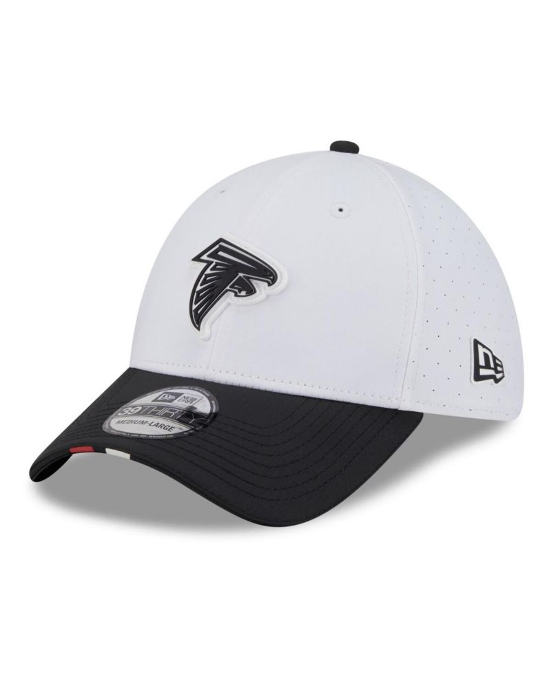 Men's White/Black Atlanta Falcons 2025 NFL Training Camp 39THIRTY Flex Hat