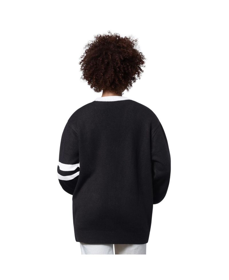 Women's Black Pittsburgh Steelers Back Shot Button-Up Cardigan Sweater