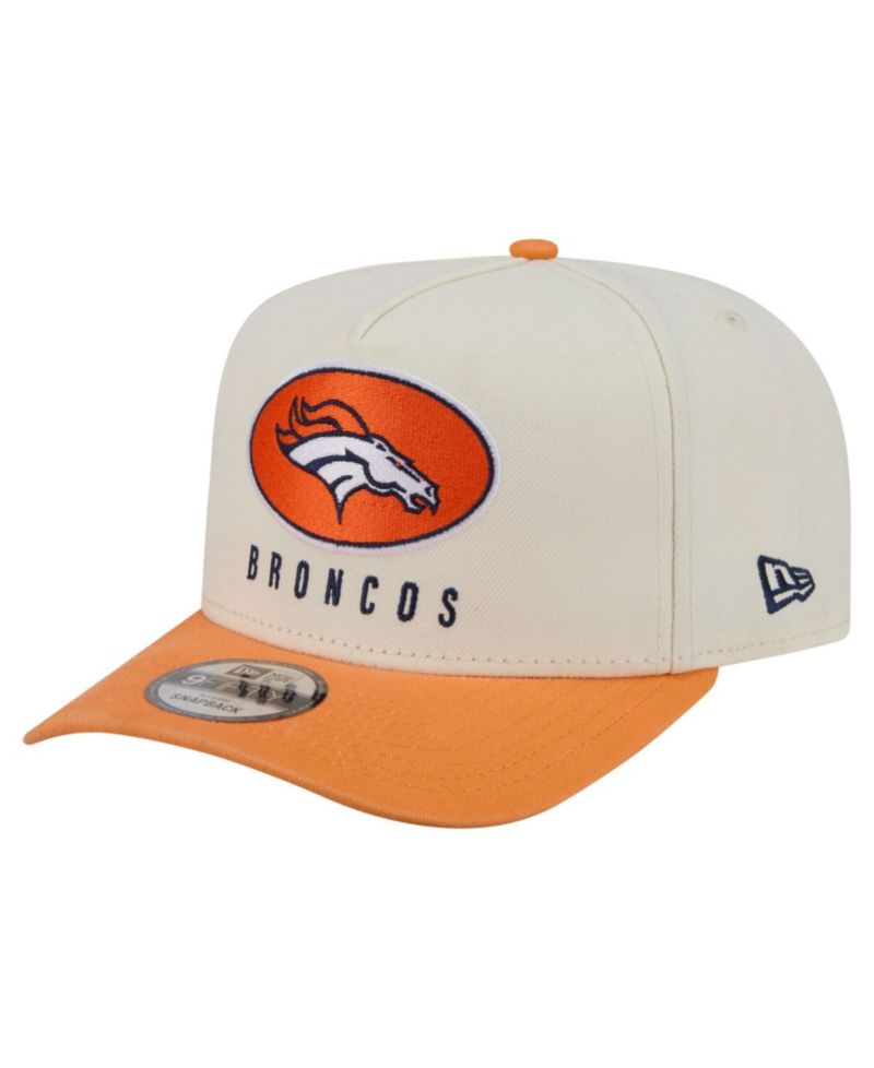 Men's Cream/Orange Denver Broncos Washed A-Frame 9FIFTY Snapback Hat