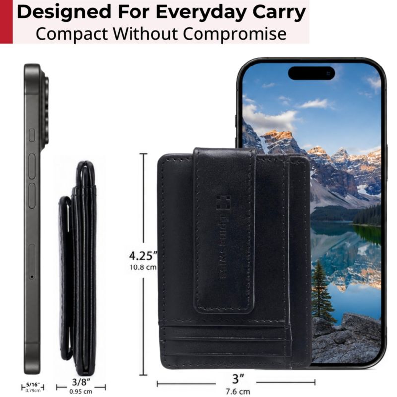 Men's Harper RFID Slim Money Clip Front Pocket Wallet Minimalist Leather ID Card Holder