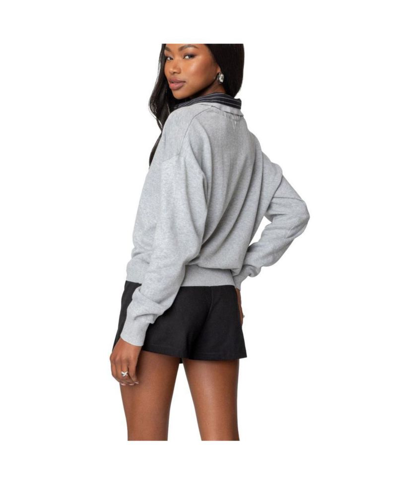 Womens Rue Double Collared Sweater
