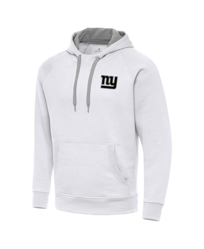 Men's White New York Giants Brushed Carbon Victory Pullover Hoodie