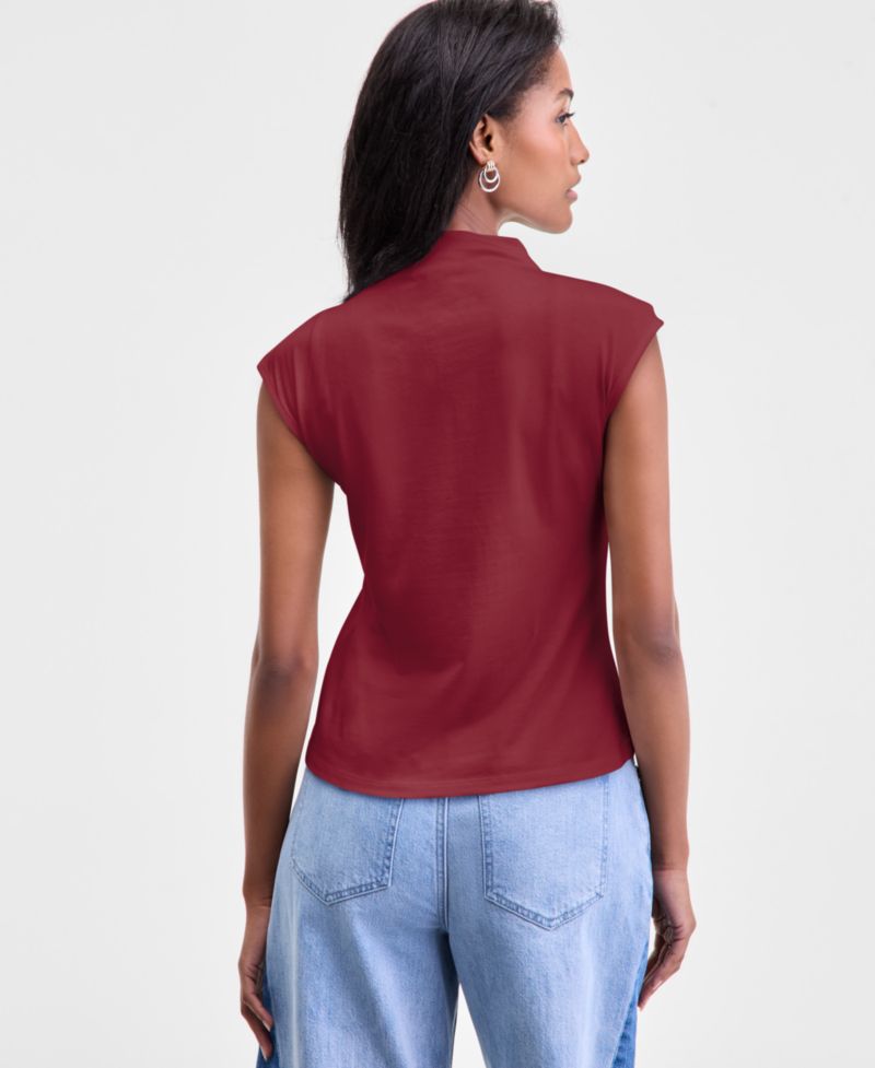 Women's Funnel Neck Sleeveless T-Shirt