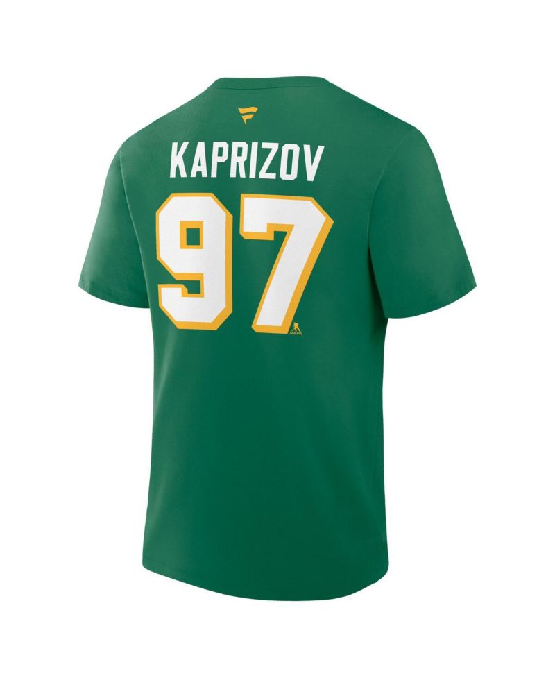 Men's Kirill Kaprizov Kelly Green Minnesota Wild Authentic Stack Name & Number T-Shirt