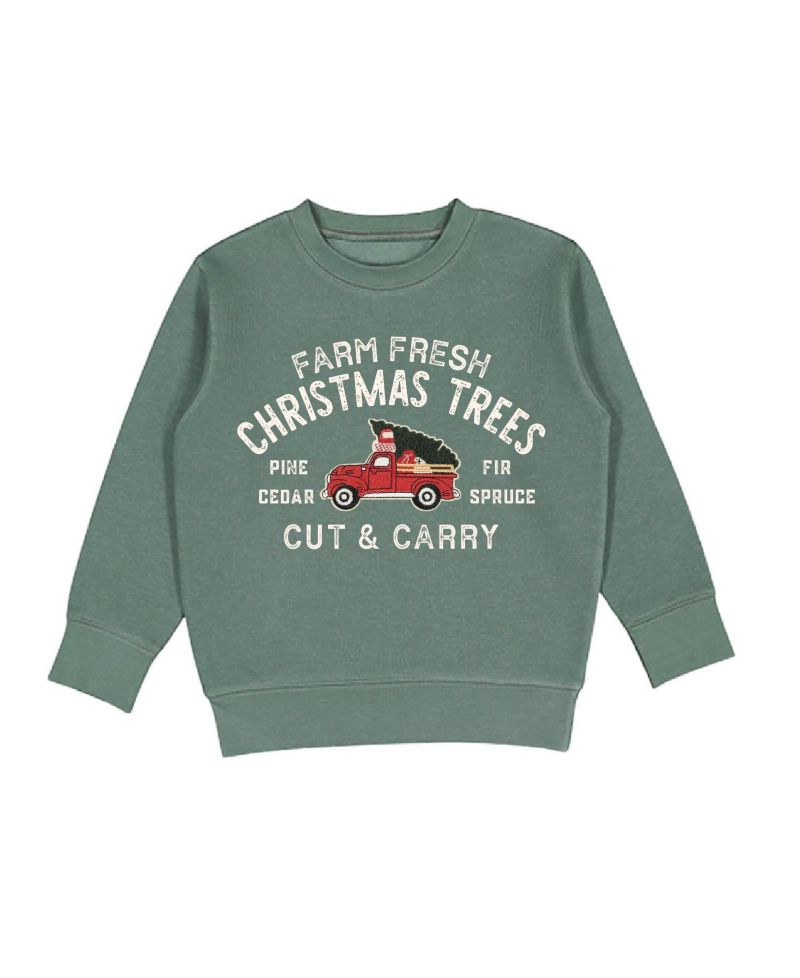Boys' 2T-20 Farm Fresh Christmas Tree Patch Holiday Graphic Sweatshirt