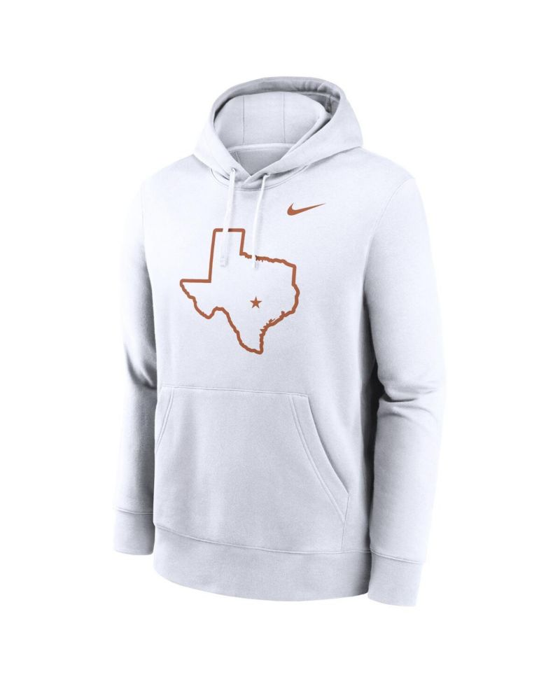Men's White Texas Longhorns Primetime Alternate Logo Club Fleece Pullover Hoodie