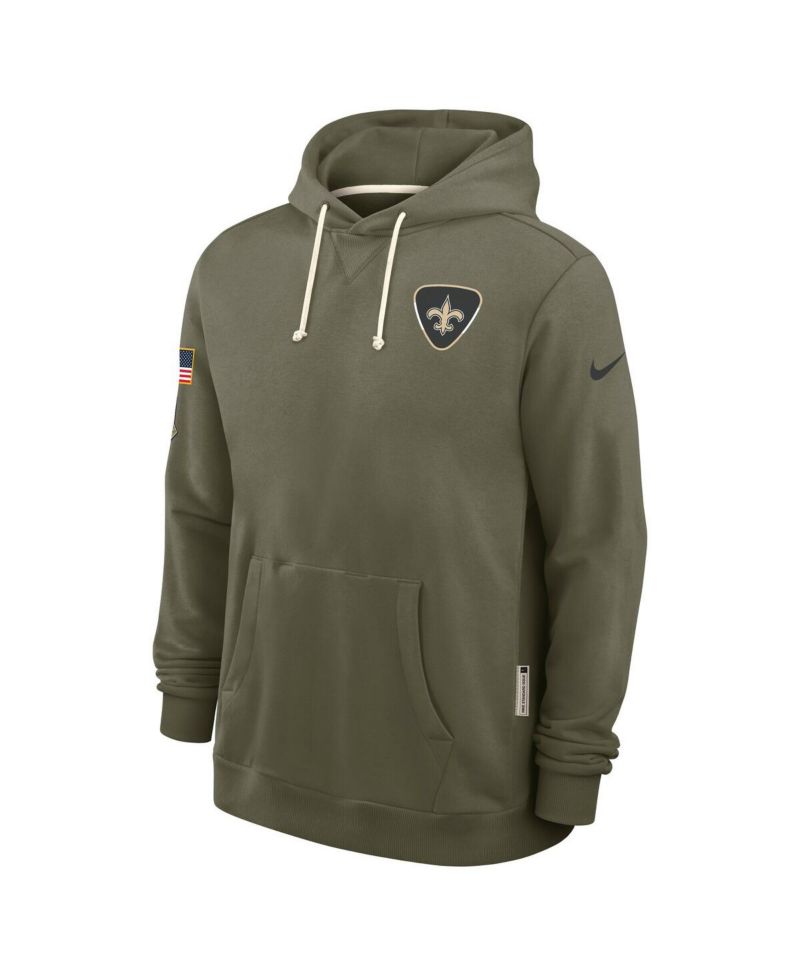 Men's Olive New Orleans Saints 2025 Salute to Service Sideline Standard Issue Dri-FIT Hoodie