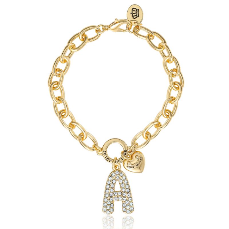 PavÃ© Initial Charm Bracelet - 7.5'' Tone Link