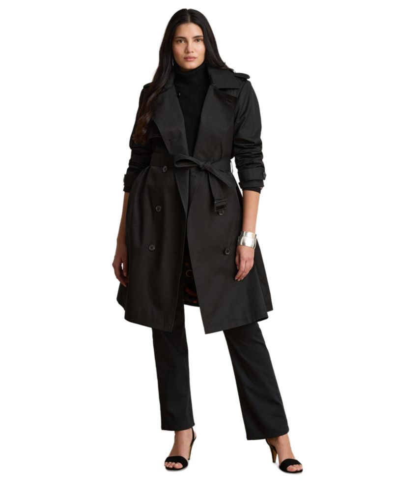 Plus Size Double Breasted Trench Coat, Created for Macy's