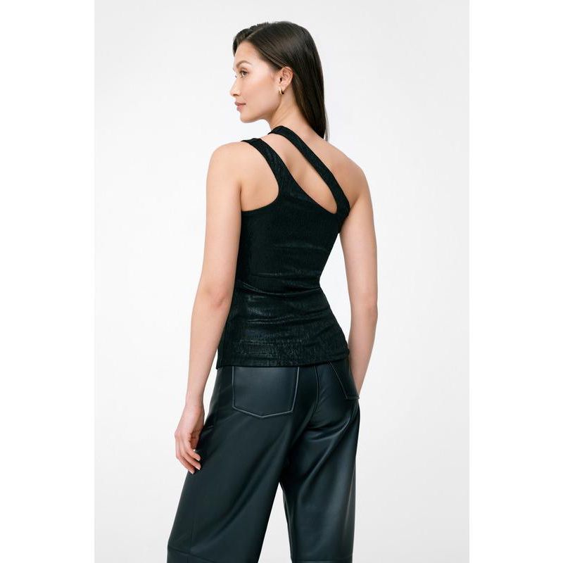 Women's Siren Metallic One-Shoulder Cutout Fitted Evening Top