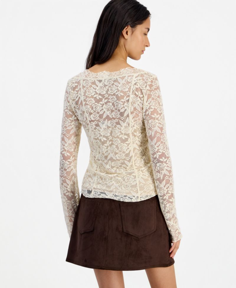 Women's Lace Long-Sleeve Corset Top