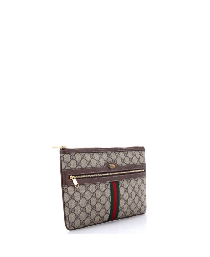 Large Ophidia Zip Pouch GG Coated Canvas