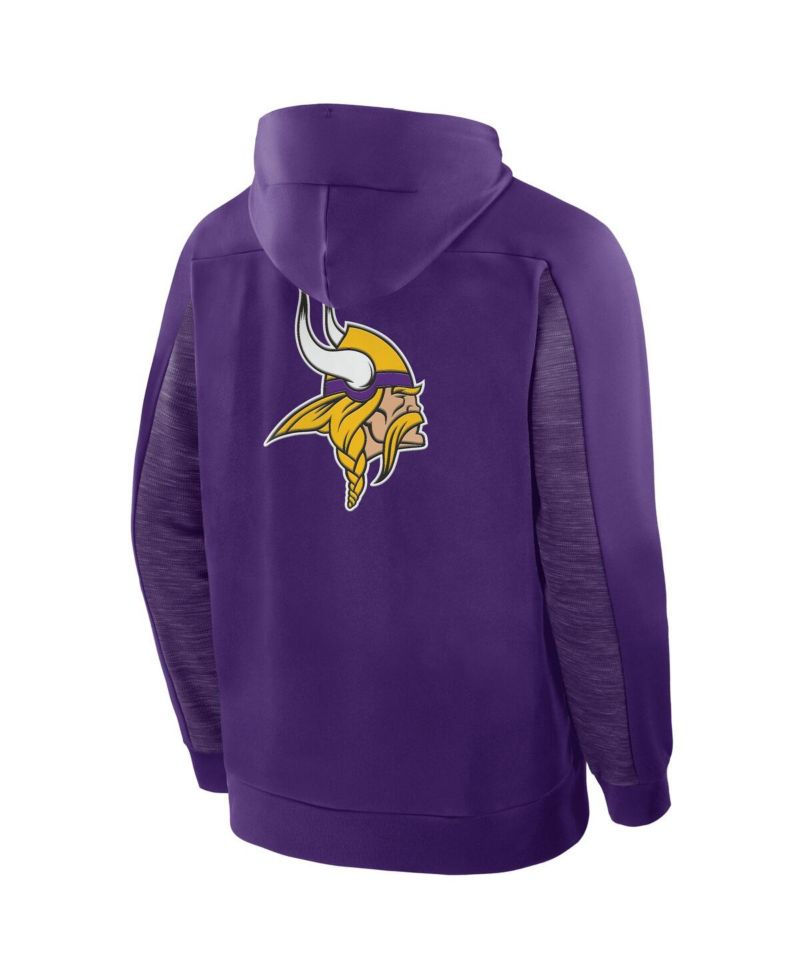 Men's Purple Minnesota Vikings Checkdown Pass Full-Zip Hoodie
