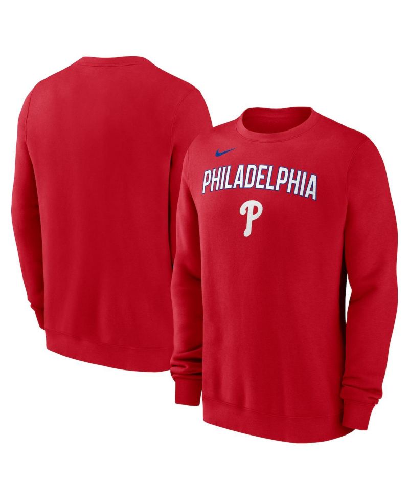 Men's Red Philadelphia Phillies Pullover Sweatshirt