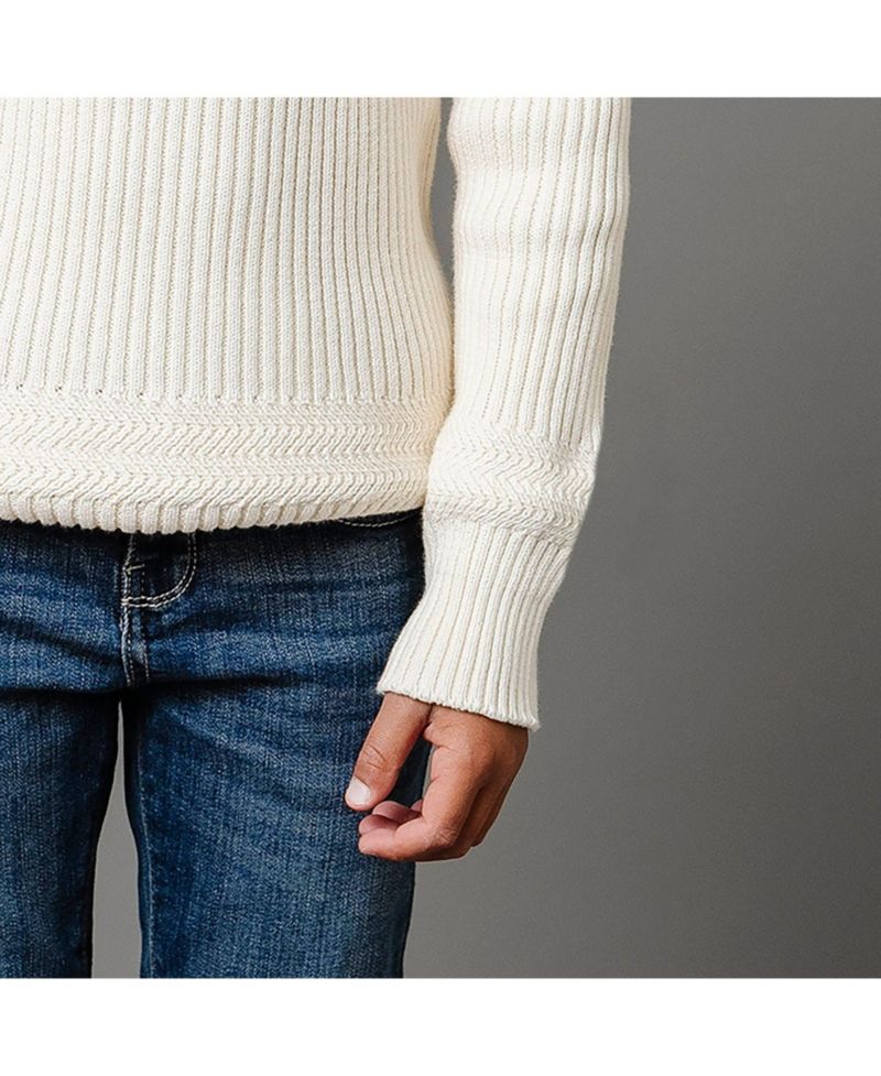Baby Boys Hope and Henry Long Sleeve Herringbone Detail Crew Neck Pullover Sweater