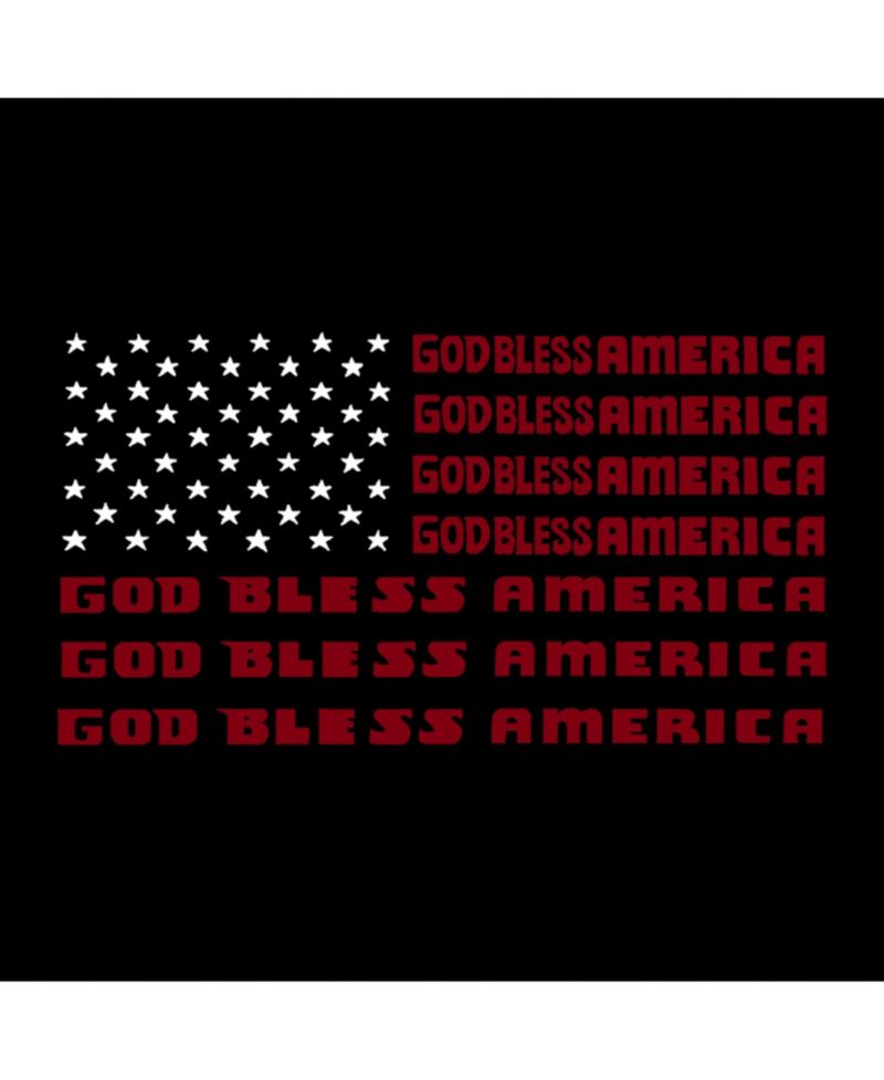 Men's Word Art Hooded Sweatshirt - God Bless America