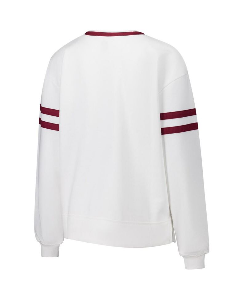 Women's White Florida State Seminoles Borough French Terry Arch Over Long Sleeve Top