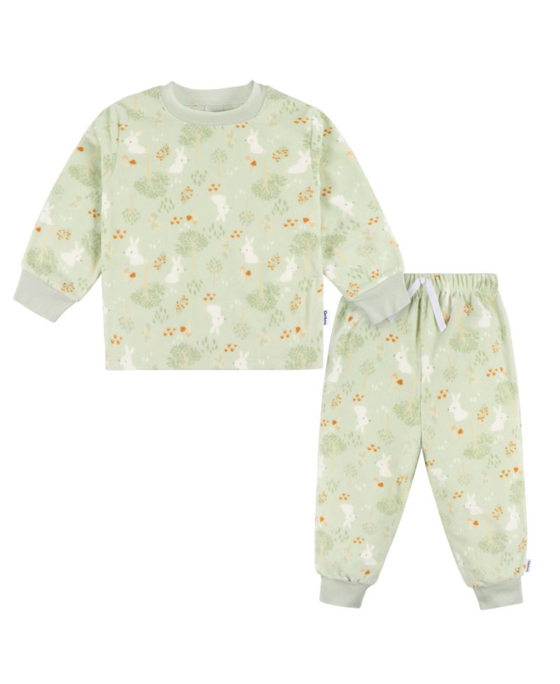 Baby Girls Long Sleeve Top and Pant Fleece Pajamas, 2-piece