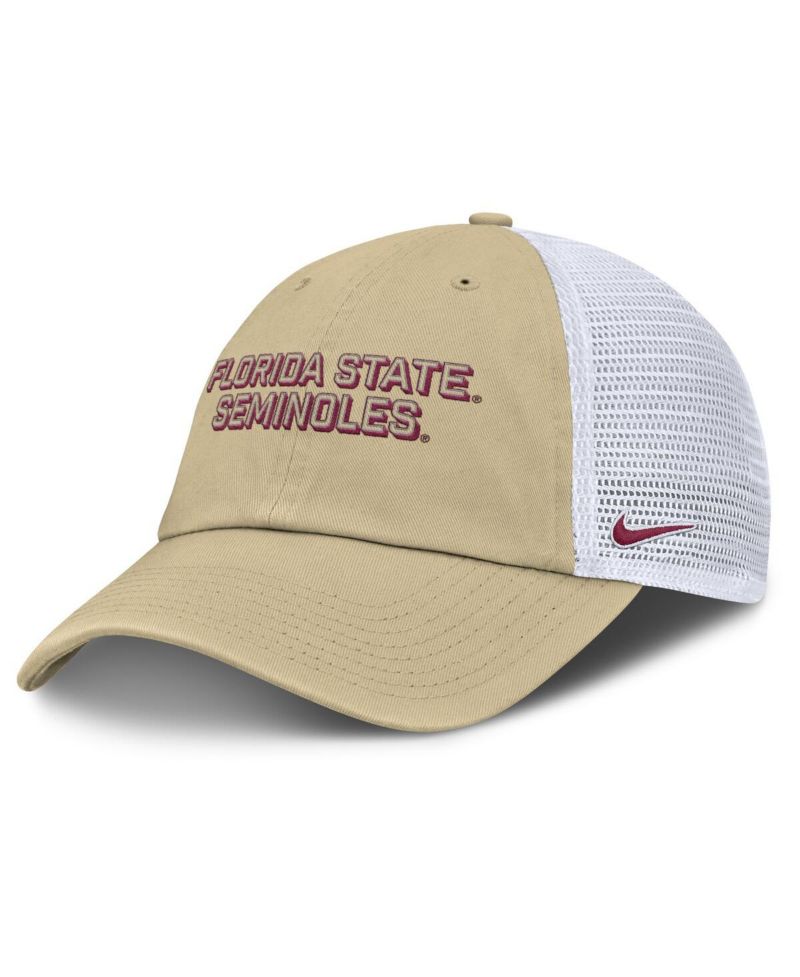 Men's Vegas Gold Florida State Seminoles 2025 Gameday On-Field Club Adjustable Trucker Hat