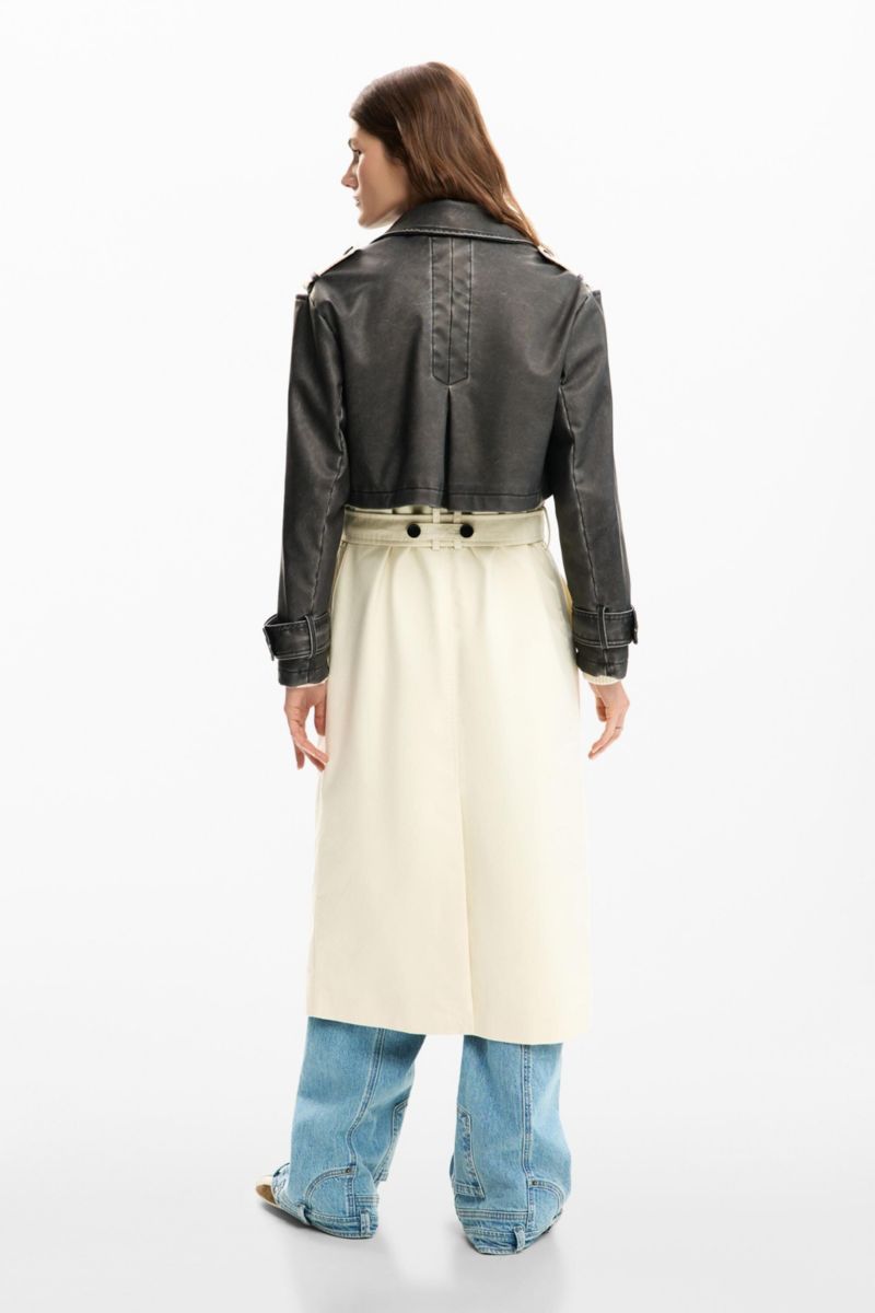 Women's Detachable trench coat combined