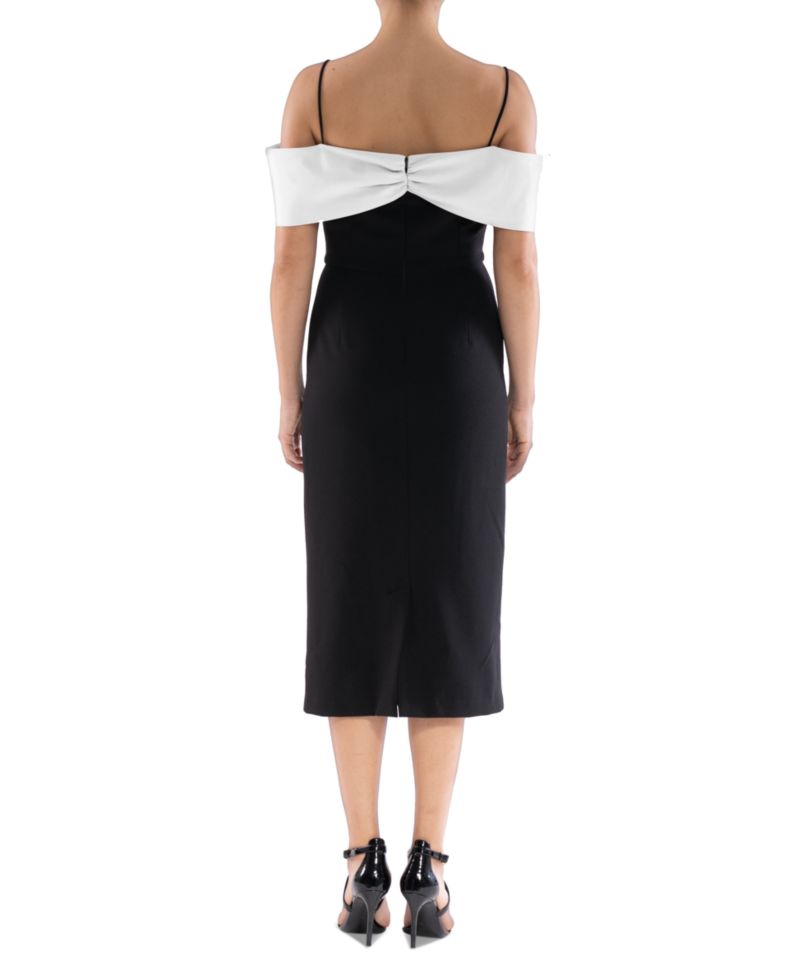 Women's Bow-Neck Strappy Midi Dress