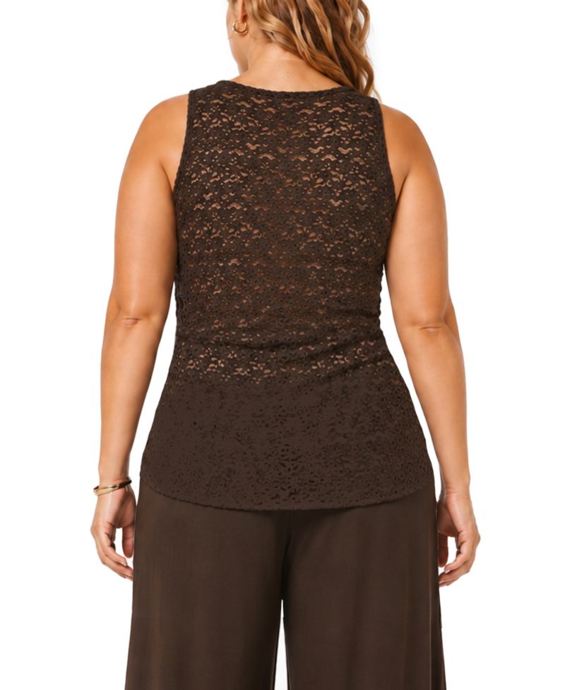 Plus Size Cow Print Ruched Tank Top