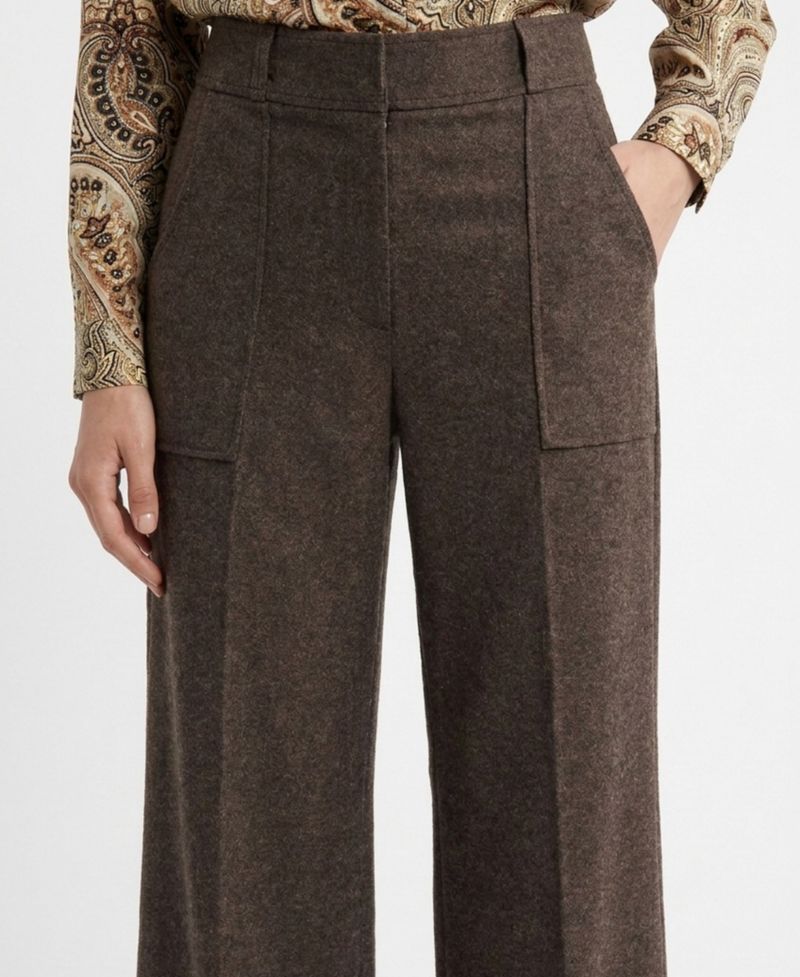 Women's Natalie Wide-Leg High-Waisted Pleated Wool-Blend Pants