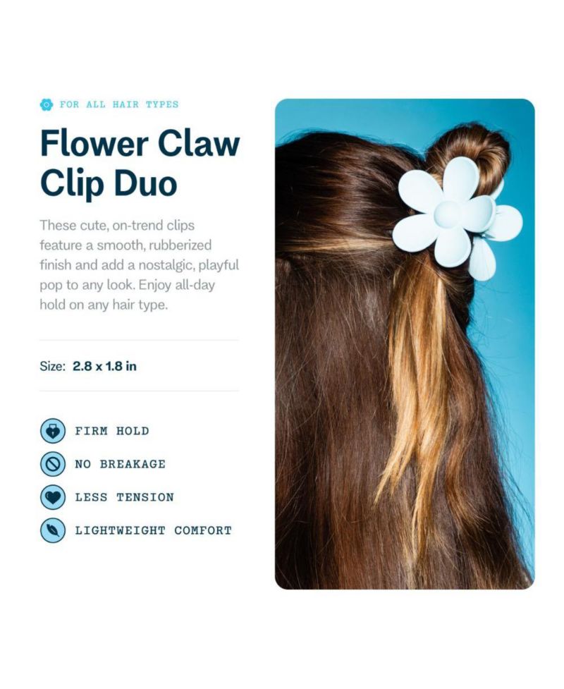 Medium Hair Clip Flower Claw Clip Duo Aesthetic Accessories for Women Colorful Claw Perfect for Long Hair 2 Pack