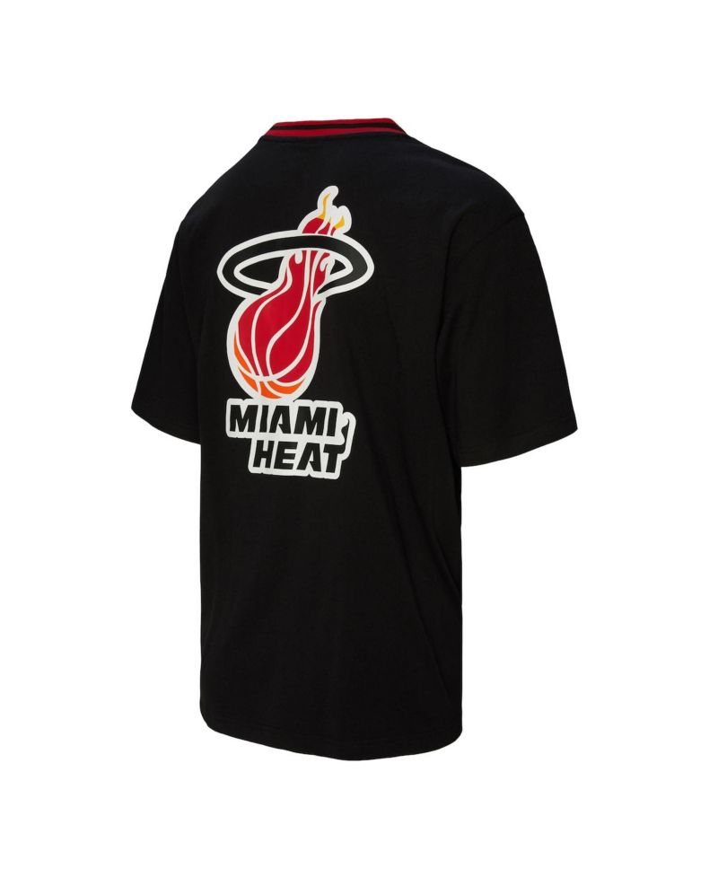 Men's and Women's Black Miami Heat Playmaker Vintage Logo T-Shirt