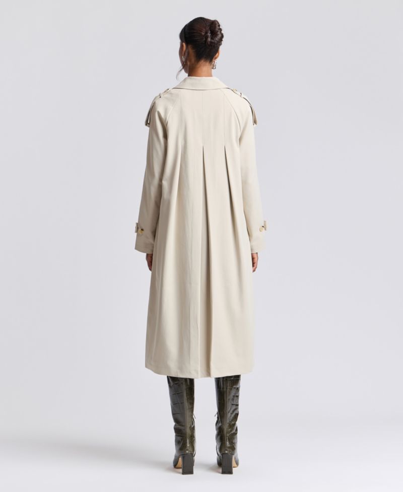 Women's Belted Double-Breasted Cocoon Trench Coat