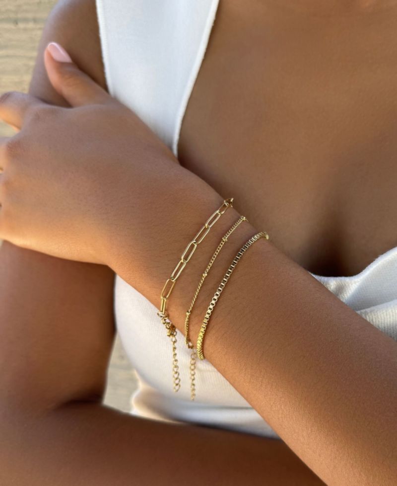Tarnish Resistant Gold 3-Chain Bracelet Set