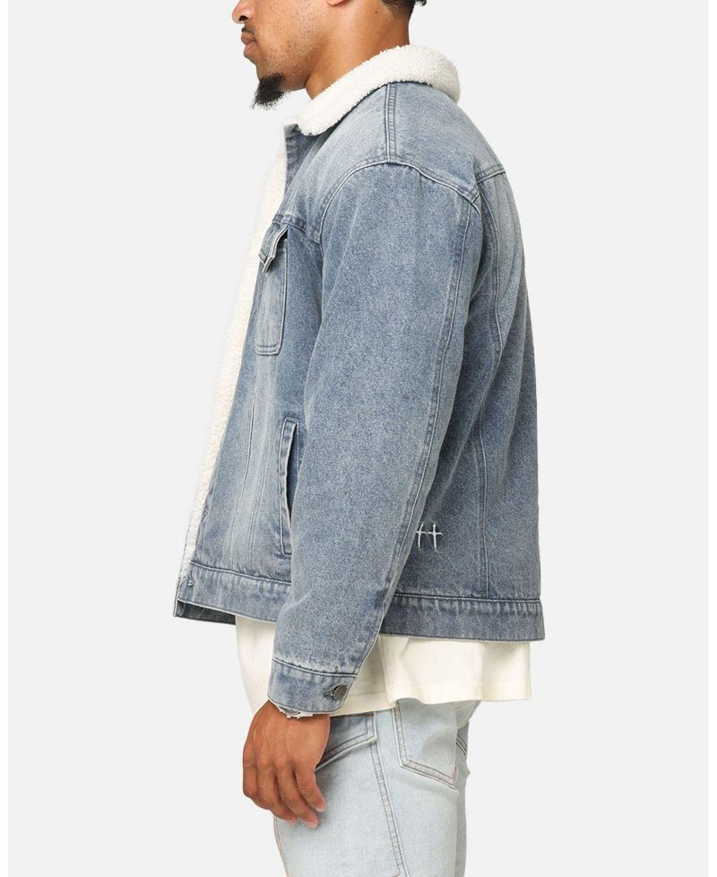 Big & Tall Sherpa Boxy Denim Jacket