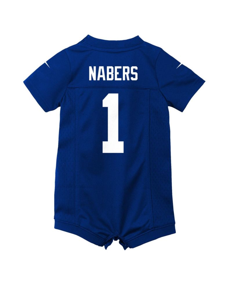 Baby Boys and Girls' New York Giants Malik Nabers Short-Sleeve V-Neck Romper