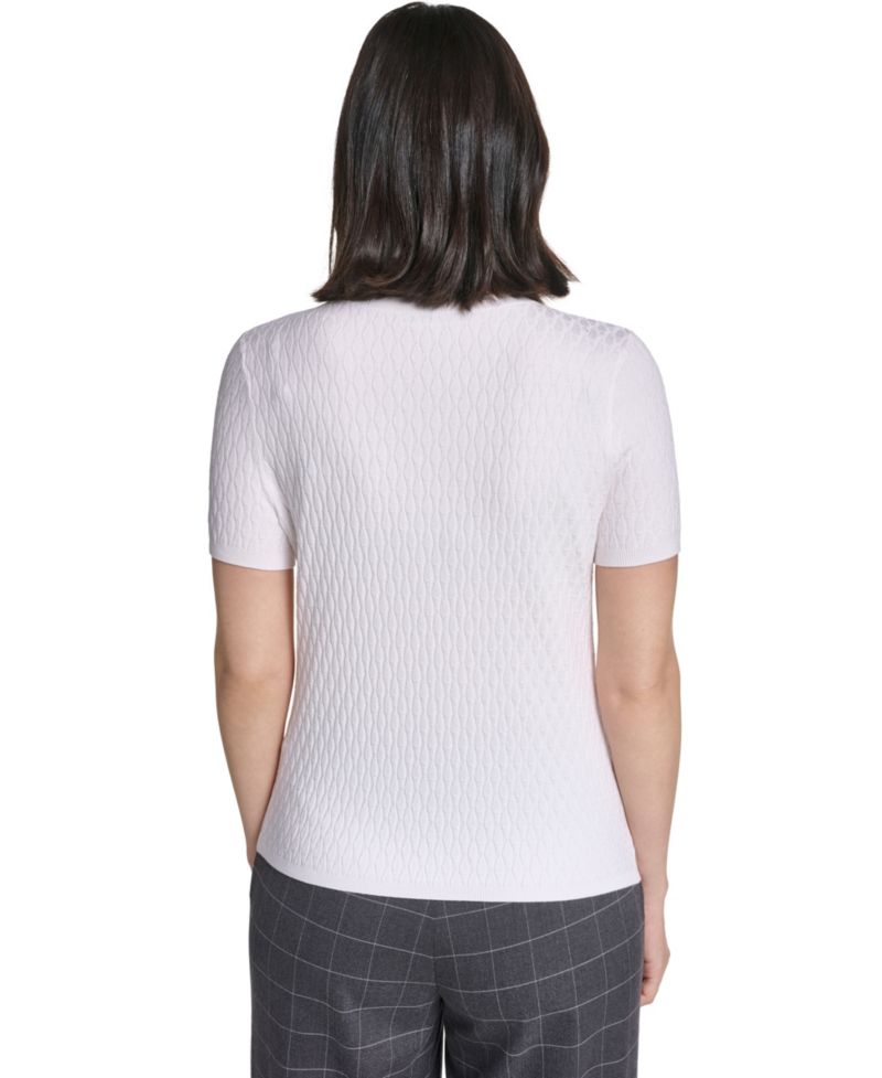Women's Textured Short-Sleeve Crewneck Top