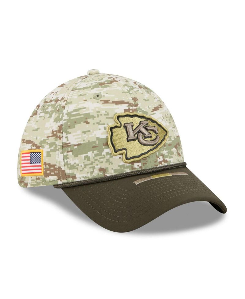 Men's Camo/Dark Green/Dark Green Kansas City Chiefs 2025 Salute to Service 39THIRTY Flex Hat