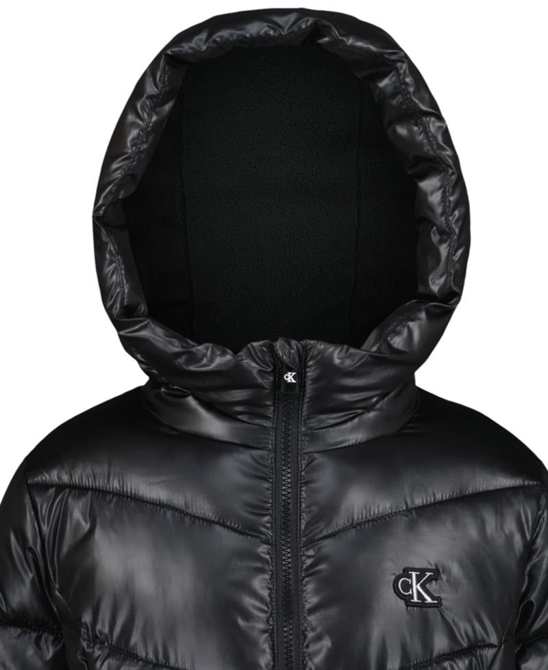 Girls' 7-16 Hooded Neck Puffer Jacket