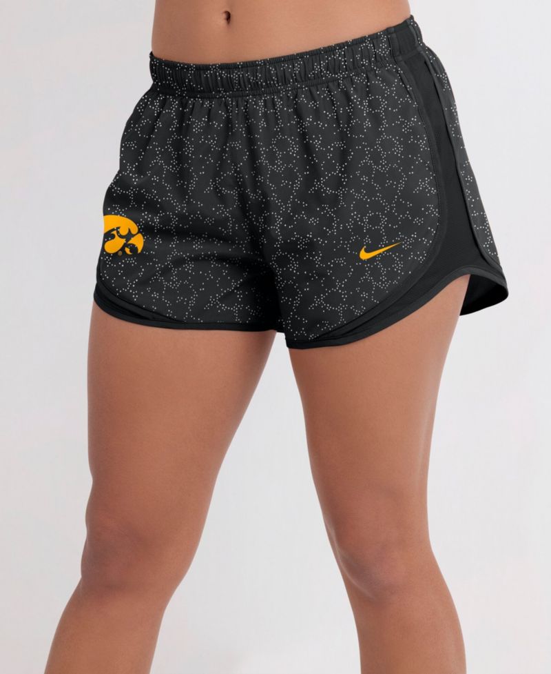 Women's Black Iowa Hawkeyes Tempo Pattern Dri-FIT Shorts