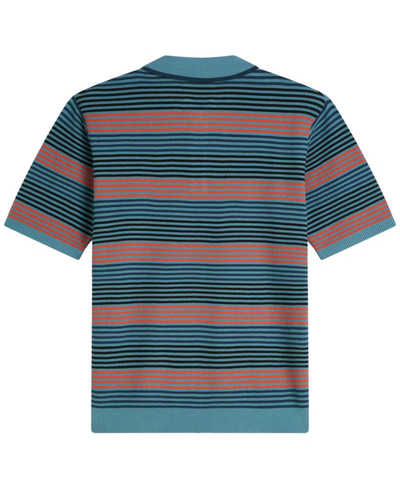 Men's Striped Knitted Regular-Fit Polo Shirt