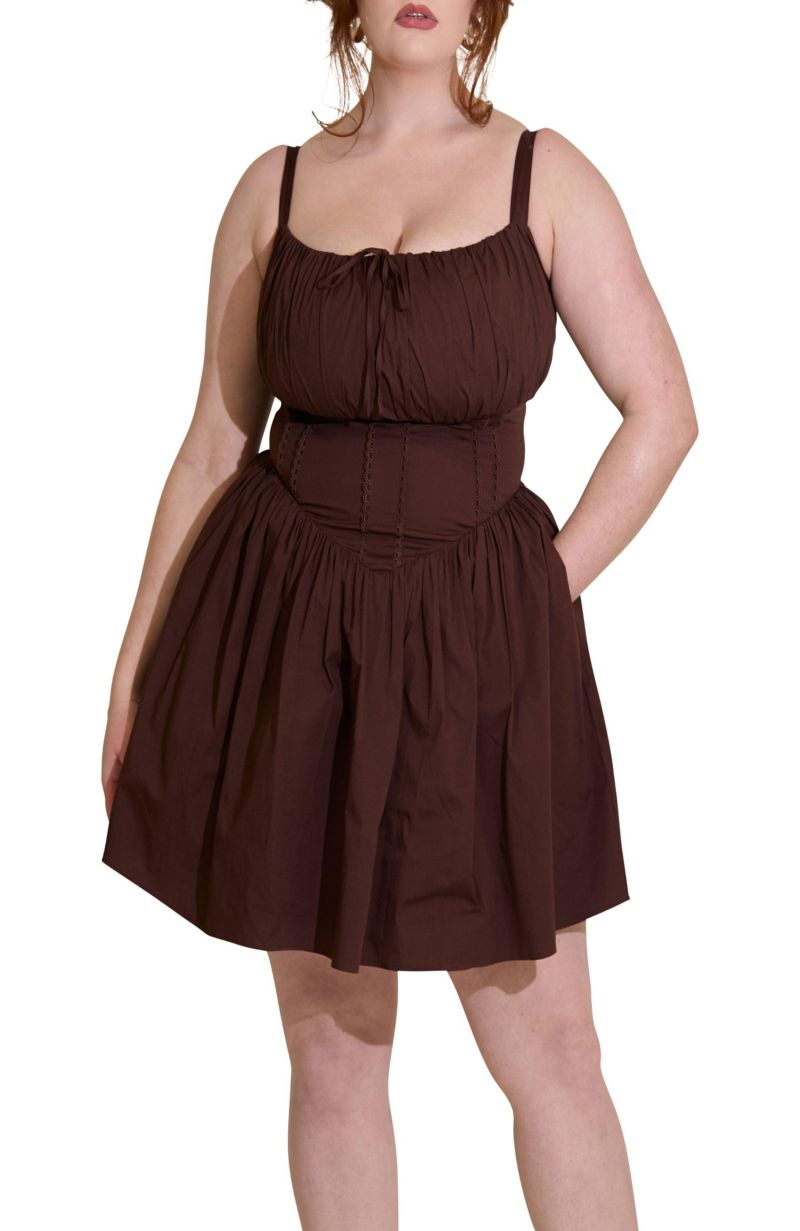Women's Camille Fuller Bust Cotton Mini Corset Dress